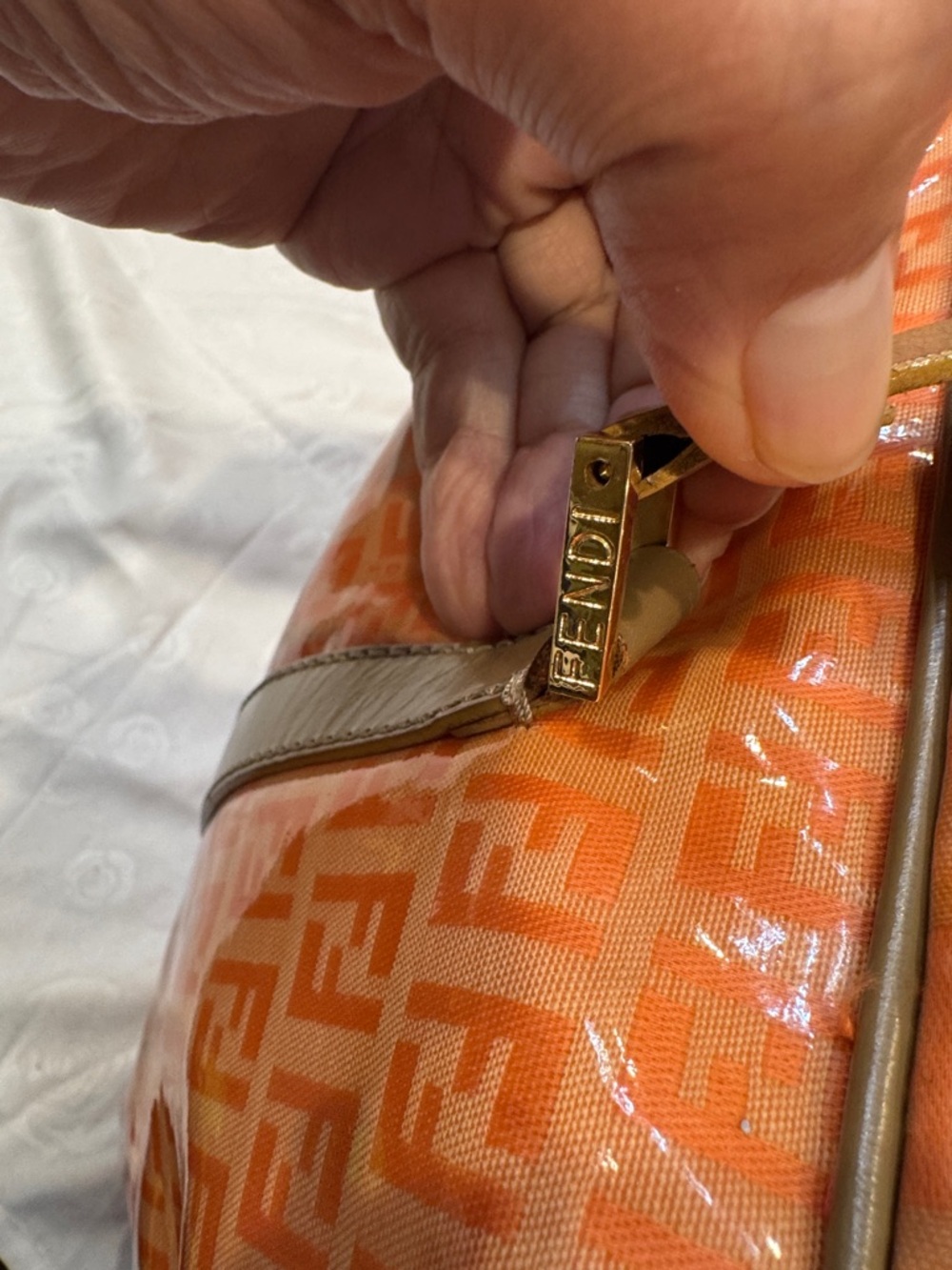 Authentic Fendi Orange FF Monogram Weekender bag - Picture 8 of 16